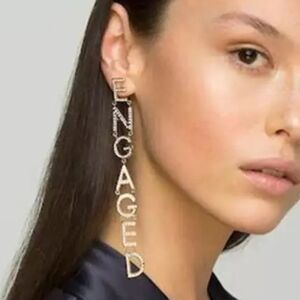 Statement Gold 'Engaged' Earrings